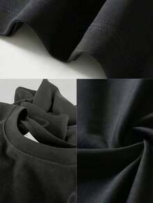 Camiseta 100% de algodón con estampado gráfico de fresa para mujer, camiseta informal Vintage estampada, camiseta de manga corta con cuello redondo, 1pcs top de 180g 100% algodón - Negro - Ver 2