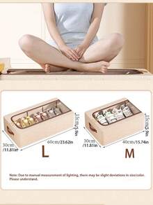 Foldable Fabric Shoe Storage Box With Transparent Cover, Shoe Organizer Box - Multicolor - View 8