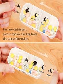 7 天大容量便携式药丸收纳盒，带可拆卸每日隔层 - 上午、中午、晚上、睡前每周用药计划，Whiteod-Safe PC 材质，每日药丸收纳盒 | 现代药盒 | 聚碳酸酯，药丸盒 - 彩色 - 查看 6