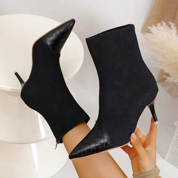 Women's Thigh High Heeled Boots, Slimming 2025 New Style, Elegant Comfortable Elegant Skinny Boots, Minimalist Over-The-Knee High Shaft Pointed Toe Boots