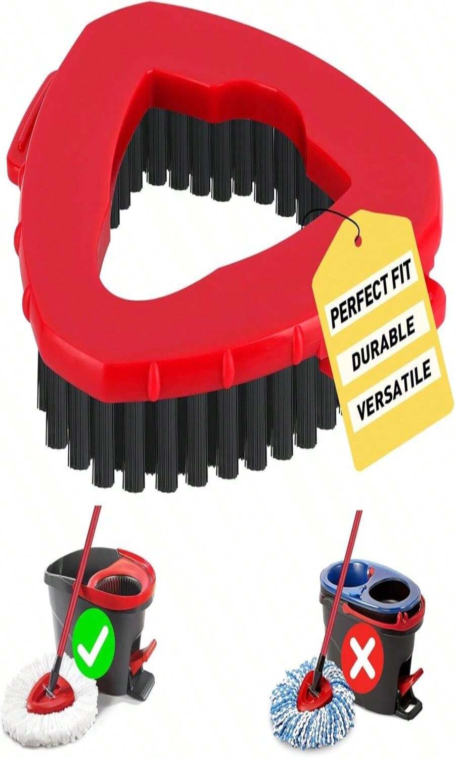 2 Pack Scrub Brush Replacement Head For O Cedar EasyWrin Spin Mop 1 Tank System, Spin Mop Replace Head Base, Shower Floor Scrubber, Hard Bristle Cleaning Brush For Bathroom Kitchen Wall Tile - ColorA - 查看 1