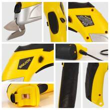 مقص كهربائي SNUOK سعة 2000 مللي أمبير، شفرات من الفولاذ المقاوم للصدأ للأقمشة والورق والجلد، أداة DIY لاسلكية، بطارية ليثيوم أيون 3.7 فولت، شحن عبر USB (لا يشمل محول)، يمكن الاستخدام أثناء الشحن - أصفر - مشاهدة 13