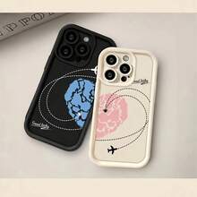 Conjunto de Dos Fundas para Teléfono con Diseño de Corazón de Pareja, Perfecto para Viajes Mundiales, Compatible con los Modelos de 11 a 16, Incluyendo las Versiones Pro y Plus - Color mixto 1 - Ver 6