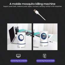 Lampara Mata Mosquitos Electrica con Luz Ultravioleta y Conexión USB para Control de Insectos en Hogar - Blanco - Ver 2