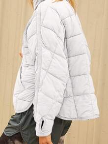 Winter Clothes For Women: Packable Puffer Jacket - Oversized Lightweight Down Coat With Zip Up Design - 白色 - 查看 3