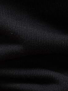 男士纯色基本款休闲保暖内衬高领针织毛衣，简约日常穿着，适合作为男士/丈夫的礼物，秋冬季 - 黑色 - 查看 7