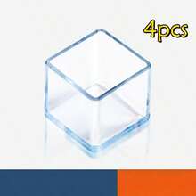 4/8/12pcs Transparent Plastic Chair Leg Covers, Oval, 30x30mm, Durable Floor Protectors, Chair Leg Protectors