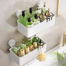 Luxear Repisas Baño, Organizador Ducha con Ventosaíble Soporta 10 kg, Estantes Sin Perforación Soporte Potente, Cesta Almacenaje Montaje en Pared, Uso en Baño/Cocina/Hoteles - 2 Piezas - Ver 12