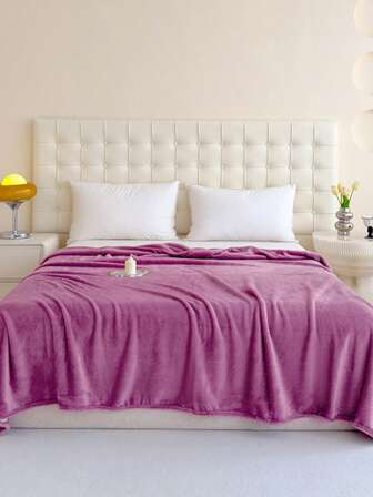 1pc Warm Ultra-Soft Solid Color Blanket - Machine Washable Polyester, Allergy-Friendly, All-Season Cozy Comfort For Couch, Bed, Or Gift - Mixed Colors, Throw Blanket For Couch, Neutral Home Decor, Hypoallergenic Material,Autumn Decor,Winter Decor,Room Decor,Back To School