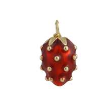 1pc Copper Mini Cute Big Strawberry Pendant, Fashion Versatile For DIY Bracelet, Necklace, Earrings, Bag Charm, Gift For Girlfriend