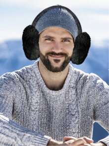 قطعتان/قطعة واحدة من أغطية الأذن الناعمة والفراء، أغطية أذن دافئة وجميلة للطقس البارد، أغطية أذن قابلة للطي كاكسسوار شتوي باللون الأبيض