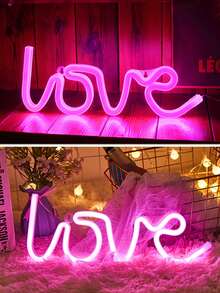 1 đèn neon LED hình trái tim và chữ cái, dùng nguồn USB hoặc pin, thích hợp trang trí bàn làm việc, phòng ngủ, tường, tiệc tùng, đám cưới. Món quà hoàn hảo cho sinh nhật, Ngày của Mẹ, Ngày Valentine. - Hồng - Xem 3