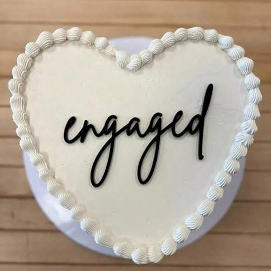 DAcrylic Black Engaged Cake TopperEngagement Cake Topper Engagement Party Decorations Bride To Be Bridal Shower Bachelorette Party Plies10 - như hình ảnh - Xem 1