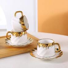 90ml/3.16oz Coffee Cup & Saucer Set, Suitable For Drinking Espresso Or Turkish Coffee