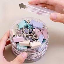 1 Box Assorted Color Small/Medium/Large Paper Clips, Multipurpose Office Supplies, School & Home Use, Decorative Stationery, Diary Accessories, Office Desk Decor - Random - View 1