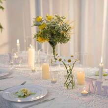 8/4pcs Glass Cylinder Vases, Tall Clear Flower Vase, Hurricane Floating Candle Holder For Table Centerpiece, Wedding, Home Decor Room Decor Glass Vase