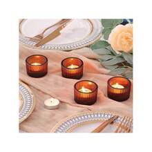 4/5/10/15 Candle Holders Set, 5.5cmX3.5cm Small Glass Tea Light Votive Candle Holders (Candles Not Included), Very Suitable For Wedding Table Center Decorations And Halloween, Christmas Holiday Parties, Birthday Parties, Home Decoration, Room Decoration, Etc.