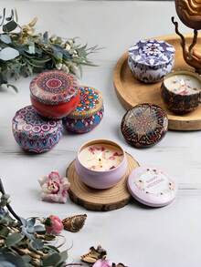 香薰蜡烛、芳香疗法蜡烛、罐装蜡烛、香薰蜡烛礼盒,适用于婚礼、生日、节日、婚礼回礼、自制大豆蜡烛台、婚礼和节日装饰,送给家人和朋友的完美礼物,生日、情人节或母亲节旅行必备 - 彩色 - 查看 5
