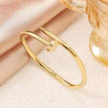 3 قطع/مجموعة سوار البرسيم، سوار نسائي من الفولاذ المقاوم للصدأ والتيتانيوم، إكسسوار موضة بسيط - متعدد الألوان - مشاهدة 13