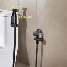 1 zestaw ze stali nierdzewnej, bidet, natrysk bidetowy, czarny, 4 elementy, nowoczesny, higieniczny, pionowy natrysk wysokociśnieniowy, łatwy montaż, odpowiedni do wszystkich łazienek, skuteczne czyszczenie toalet, zwierząt domowych i podłóg
