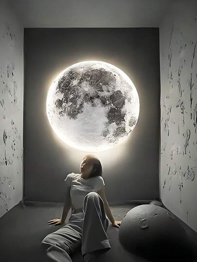 360°旋转行星和月亮投影灯，USB供电装饰灯，浪漫氛围营造器，带USB插头的便携式LED投影仪，适用于墙壁、天花板、房间装饰，LED星空氛围灯