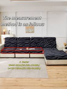 1 pieza Funda de cojín de sofá antiensuciamiento de tela suave y esponjosa con estampado de cebra, tela de jacquard de felpa gruesa con contraste de colores negro y gris, adecuada para cubrir el respaldo, 1/2/3/4 plazas o chaise longue de sofá en otoño/invierno