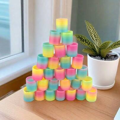 24/6pcs/1pc Mini Rainbow Circle, Pattern Random, Random Color, Holiday Party Decompression Set, Work Fidget Gifts, Carnival Prizes,Goodie Bags Fillers,Stocking Stuffers,Decompression Toy,Party Prizes,Party Gifts, Holiday Gifts, Birthday Gifts, Christmas Gifts.(Random Color/Style Delivery)