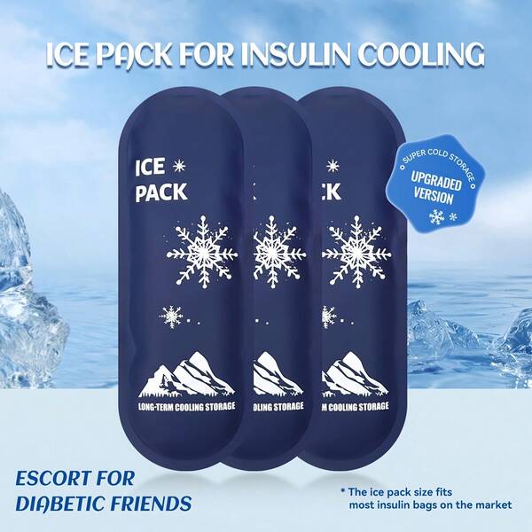 1pc Insulin Ice Pack, Insulin Cooling Bag, Dedicated Small Ice Pack, Reusable Cooling Ice Bag, Gel Ice Pack, Suitable For Diabetes Insulin Cooling And Insulation Bag, Portable Insulin Ice Bag, Applicable For Outdoor Camping And Travel, Fitness Training, Used For Diabetes Insulin Cooling And Insulation Bag, Can Be Used For Cold Compress
