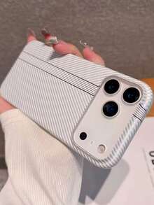 奢华碳纤维纹理防震保险杠手机壳适用于 iPhone16 14 Pro 13 12 15 Pro Max 硬背壳保护套 FundasiPhone17/17pro/17promax - 白色 - 查看 2