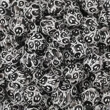 10pcs Multicolor Round Pumpkin, Bat, Skull, Ghost, Spider Web Shaped Wooden Beads, Halloween Themed Decorative Beads, Spacer Beads, For DIY Bracelets, Necklaces, Earrings, Anklets, Keychains, Backpack Chains, Christmas, Thanksgiving, Back To School, Birthday Gifts, Room Party Decor