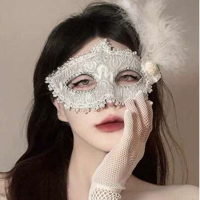 1개 여성 섹시 레이스 마스크, 성인 파티용 섹시한 장식 마스크, 가장 무도회, 할로윈, 코스튬 파티, 메이크업 볼, 공연용 발렌타인데이 발렌타인에 적합