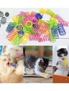 Giocattoli per gatti, palle a molla retrattili, tubi a molla colorati, palline rotanti interattive, spirali vivaci, giocattoli a molla per topi in gabbia, forniture per animali domestici da interno, resistenti e duraturi, incoraggiano i gatti a fare esercizio, colore casuale