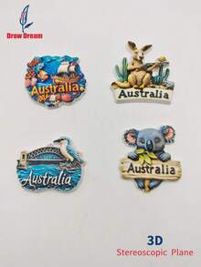 1 pezzo Calamita da frigo 3D souvenir dall'Australia - Adesivo magnetico in rilievo, regalo creativo da viaggio, collezione di decorazioni per la casa, ricordo di viaggio personalizzato calamita da frigo, decorazione per la casa, cucina, stanza, ufficio, armadietto, regalo artigianale, gadget per vacanze, piccolo regalo raffinato - Multicolore - Visualizzare 10