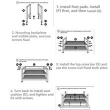 Industrial Style Shoe Rack Organizer Bench - 120cm - Gray 100cm - View 7