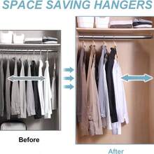 1/10/30/50 Ganchos conectores de percha, Ganchos de percha mágicos, Ganchos conectores en cascada de gran resistencia, Extensores de percha ahorradores de espacio para organizar la ropa en los armarios, Conector de percha ahorrador de espacio - Gancho plegable de plástico resistente con soporte de gravedad fuerte, Adecuado para todo tipo de organizador de armario montado en la pared