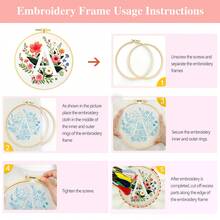 26 Alphabet Floral Cross Stitch Kit - DIY Materials (Including Embroidery Frame, Needles, Threads, Printed Fabric) With Instructions, 11CT Grid 29*29cm Decorative Painting, Home Gift, Beginner Embroidery - Multicolor - View 10