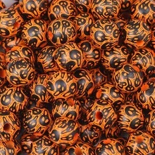 10pcs Multicolor Round Pumpkin, Bat, Skull, Ghost, Spider Web Shaped Wooden Beads, Halloween Themed Decorative Beads, Spacer Beads, For DIY Bracelets, Necklaces, Earrings, Anklets, Keychains, Backpack Chains, Christmas, Thanksgiving, Back To School, Birthday Gifts, Room Party Decor