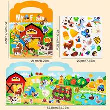 Reusable Waterproof Sticker Books For Kids, DIY Sticker Travel Toys Suitable For Boys And Girls, Can Be Stuck On Cups, Refrigerators, Glass Windows, Christmas Decorations, Halloween Designs, Shopping Stores, Body Recognition, Princess Dress Up, Farm Themed Stickers, Christmas, Birthday, Halloween Gifts For Children - Multicolor - View 4