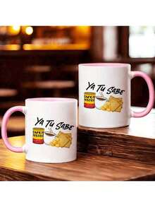 Inspirational Spanish Mexico Printing Coffee Mug With Tea And Biscuit Pattern, 11oz Ceramic Family Mug Water Cup Ideal Birthday/ Anniversary Presents For Women, Men, Friend, Coworker, Family - Hồng - Xem 8