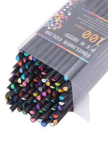 100pcs A Set Muticolor Fine Line Marker, Waterproof Sets, Black Outline Painting, Comic Oil Painting, Watercolor Painting Special, Art Supplies, Art Sets, School Supplies, Birthday Present ,Christmas Gifts - Multicolor - View 9