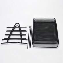 1pc Rose Red Office Metal Mesh Multi-Layer Storage Rack, File Rack, Pull-Out Document Rack, Desktop Organization Rack, Storage Rack