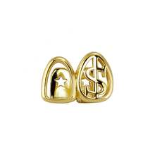 1 件独特的小众空心金属美元符号嘻哈牙齿首饰，时尚派对节日配饰，男女通用