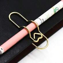 Set de 5 piezas de soporte para bolígrafos de acero inoxidable - Gancho metálico multifuncional con diseño de soporte para bolígrafo, adecuado para diarios, organización de documentos, artículos de oficina y artículos escolares