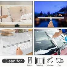 不锈钢多功能刮水器，可更换橡胶刮片，适用于淋浴房玻璃，手持式淋浴房刮水器，也可用于刮除玻璃上的水渍，是家用清洁刮水器、窗户刮水器和水渍清除器的理想选择，适用于淋浴房门、浴室、窗户和汽车玻璃。 - 彩色 - 查看 7