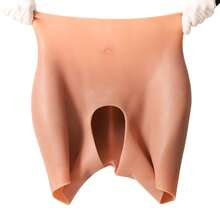 Plus Size Women's High Waist Tights Silicone Panties Artificial Open Crotch Hip Lifter Butt Bum Lift Shaper Shapewear Leggings