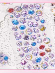 3D Cute Stickers 3D Cartoon Scene Reusable Fun DIY Scrapbook Planner Diary Laptop Mobile Phone Case Sticker Adult Relief, Sticked On Suitcase Computer Water Cup Mobile Phone Case Refrigerator Wall Helmet Cabinet Box Door Bed Guitar