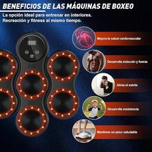 Modelo de Pared Grande, máquina de Boxeo Profesional, con Guantes de Boxeo, electrónica LED de Colores y Bluetooth, 9 velocidades y Modos, para niños y Adultos - Negro - Ver 2