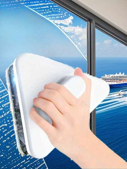 Magnetic Window Cleaning Tool,Double Sided Window Cleaner With Safety Rope For High Rise Buildings,Professional Glass Cleaning System For Single Pane Windows & Car Glass,Strong Magnetic Scrubber For Indoor/Outdoor Use,Perfect For Homeowners, Cleaners & Drivers ,Spring Cleaning, Christmas Gift Ideas