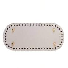 Nitade PU-läderkorgbottnar för virkad DIY-handväska Axelremsväskor - Rund botten med hål för enkel vävning - Ofodrad, enfärgad, kantmålad, utan stängning Tillbehör för hantverk