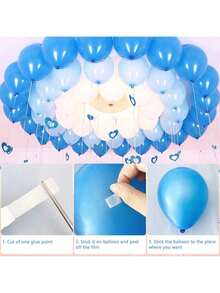 [Random Assorted] 100pcs/200pcs/300pcs Double-Sided Balloon Stickers, Transparent Adhesive Dots For Birthday, Party, Wedding, Christmas Decoration, Easy To Tear Off, No Trace, Removable - Multicolor - View 4